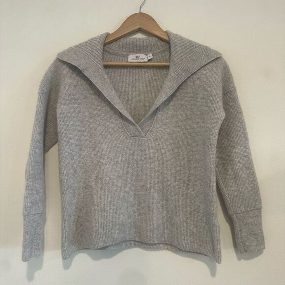 Vineyard Vines Long Sleeve Cashmere Grey Vneck Size XS - Picture 1 of 4